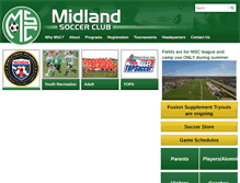 Tablet Screenshot of midlandsoccerclub.com